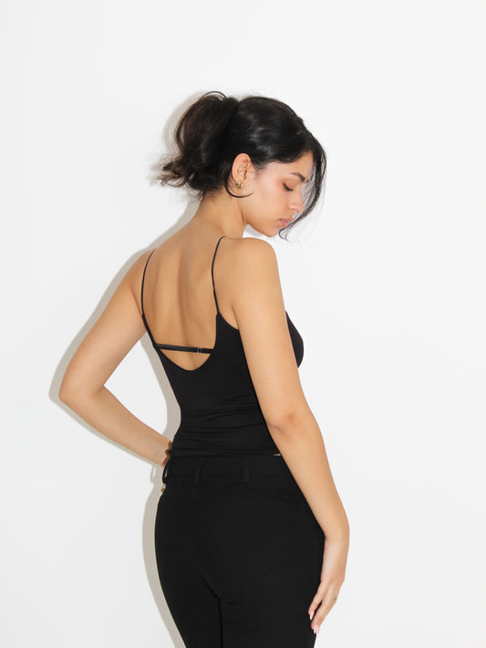 Silk Strap Cami - Black