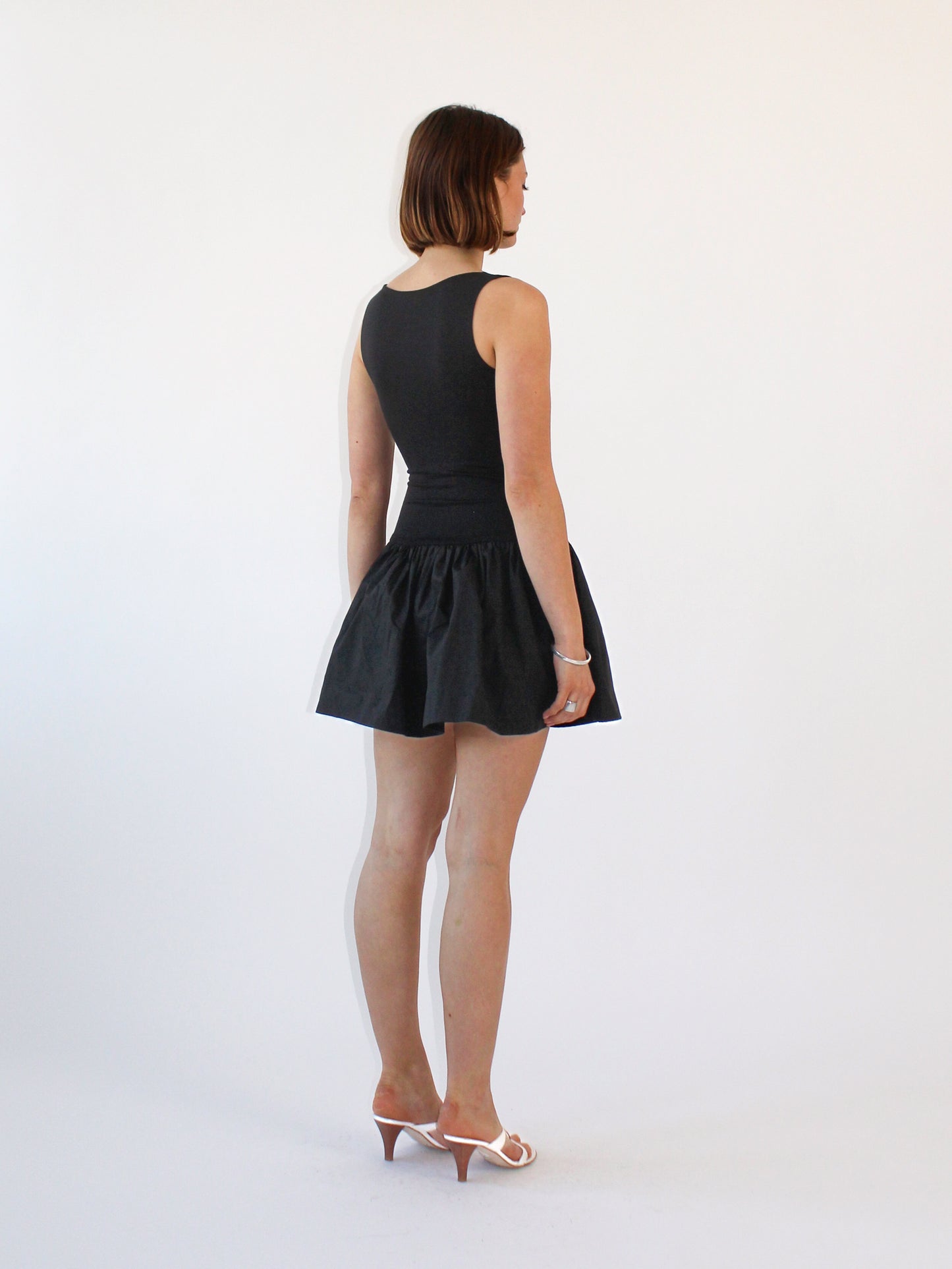 Key Hole Drop Waist Dress - Black