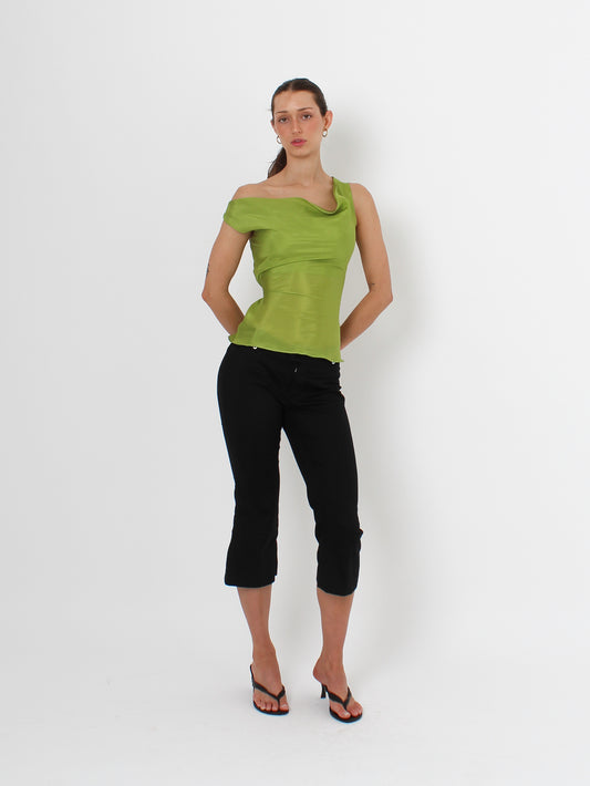 Silk Cowl Top - Cactus