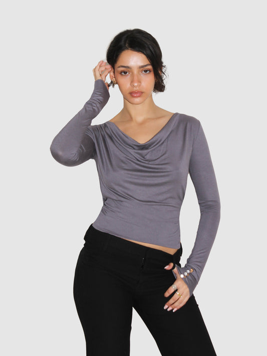 Infinity Cowl Top - Slate
