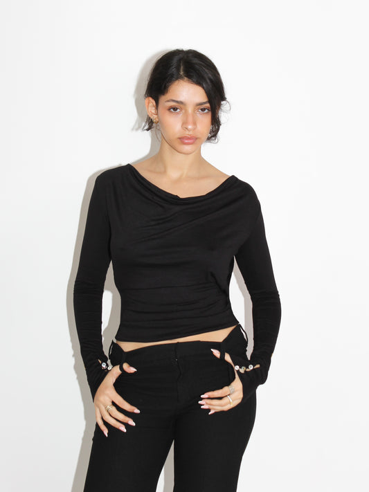 Infinity Cowl Top - Black