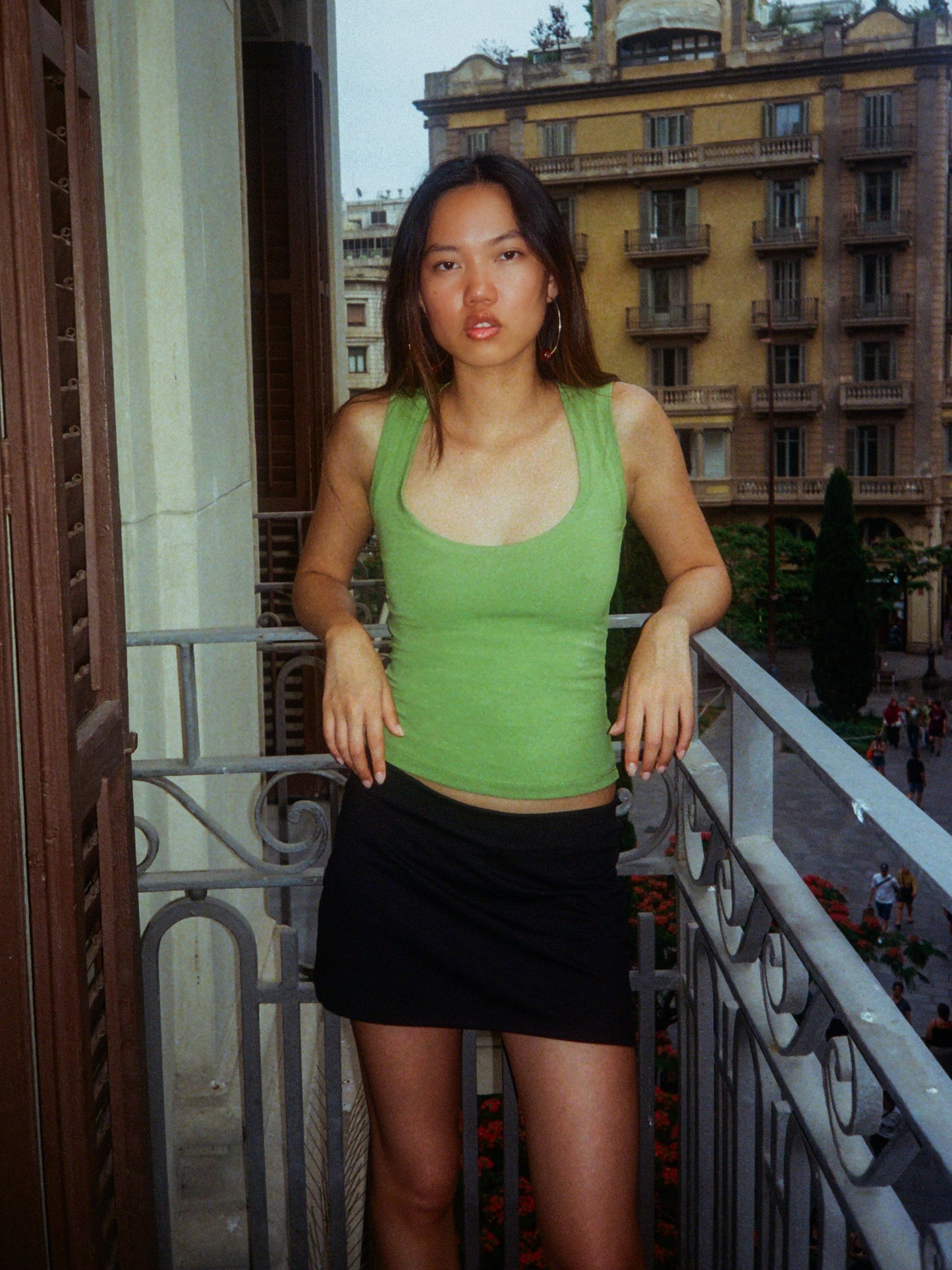 Mini Cotton Skort - Black