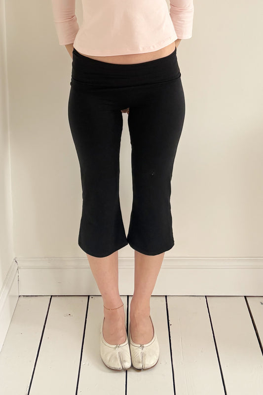 Black Cotton Capri XS