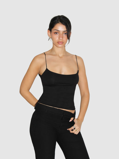 Silk Strap Cami - Black