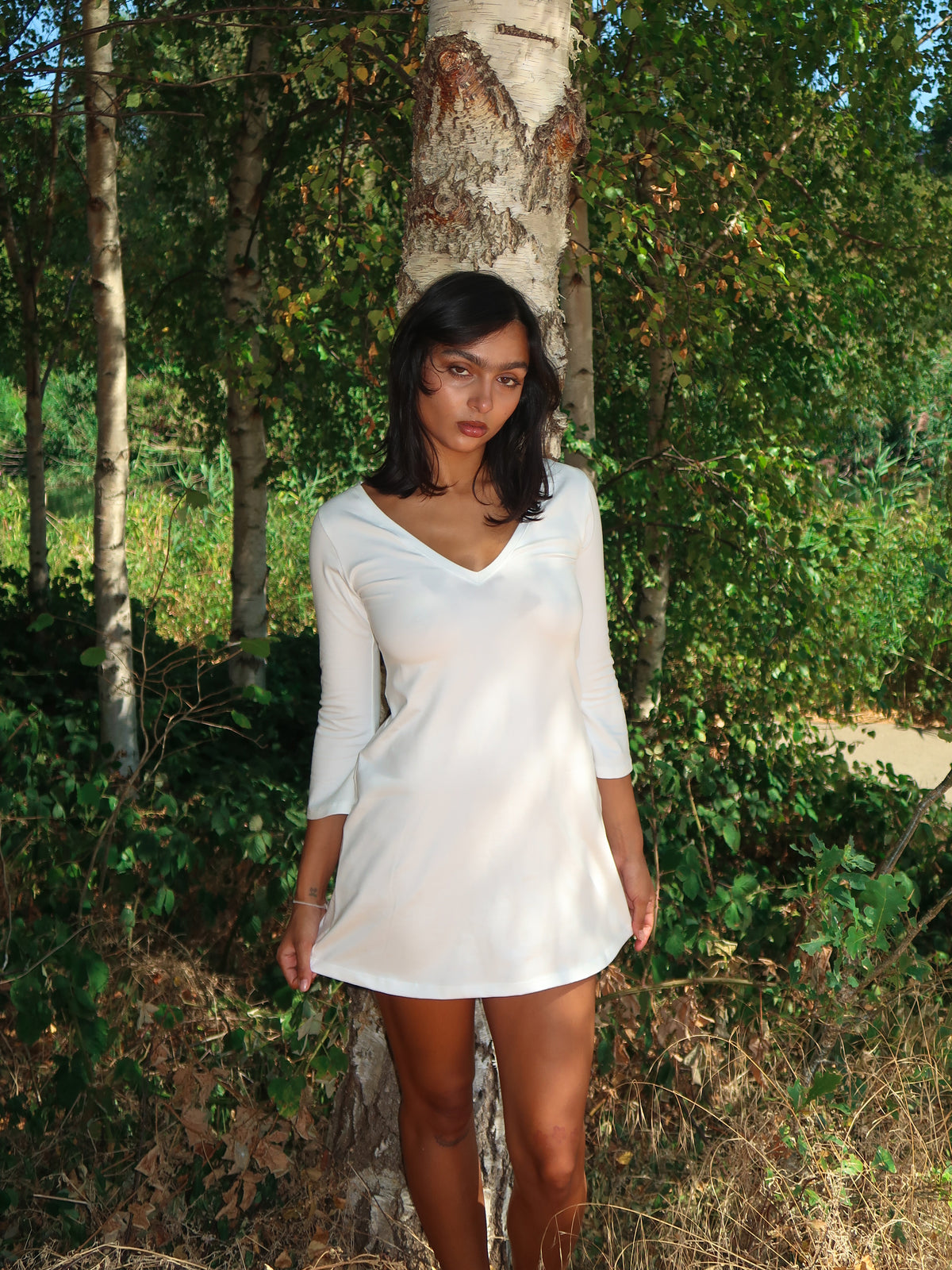 The Everyday V-Neck Dress - Ivory