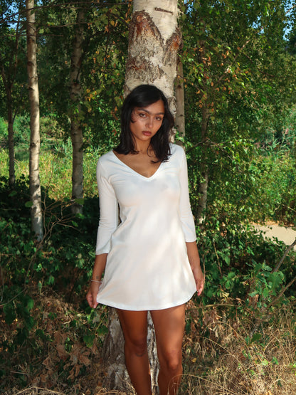 The Everyday V-Neck Dress - Ivory