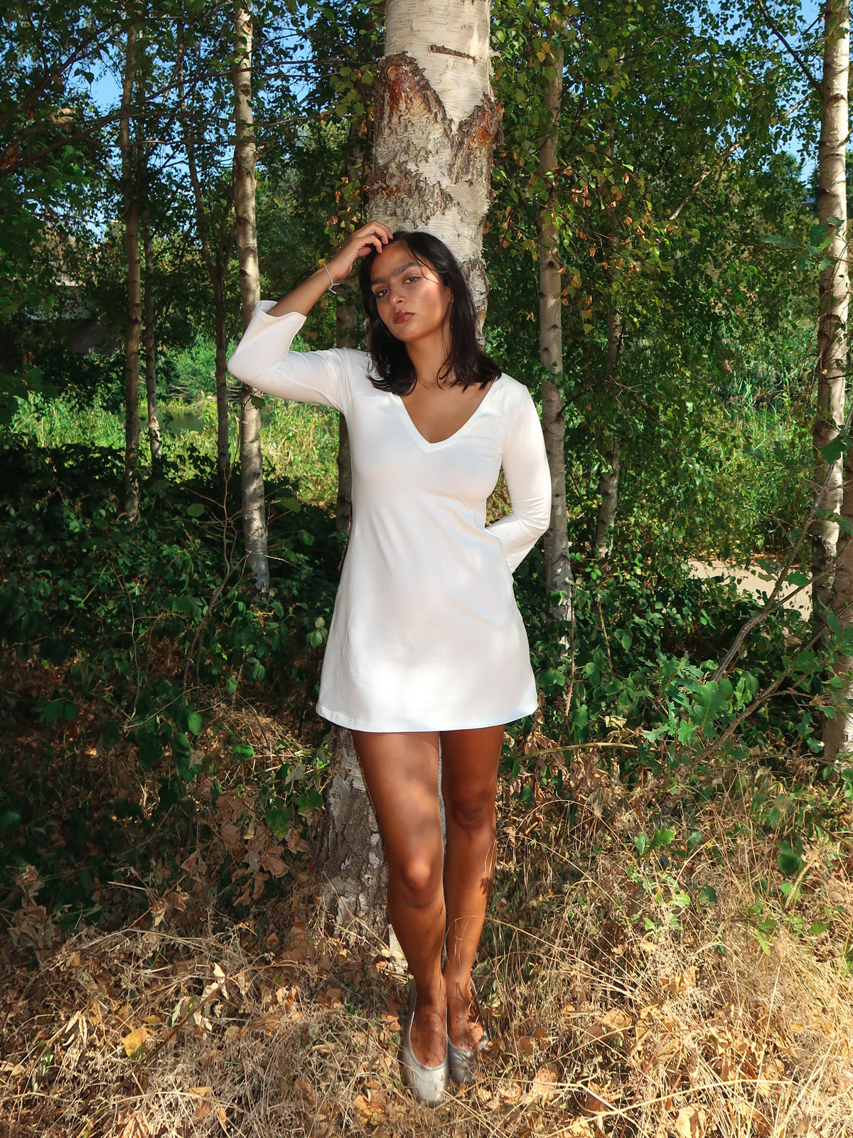 The Everyday V-Neck Dress - Ivory