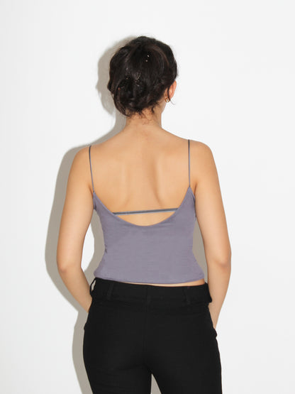Silk Strap Cami - Slate