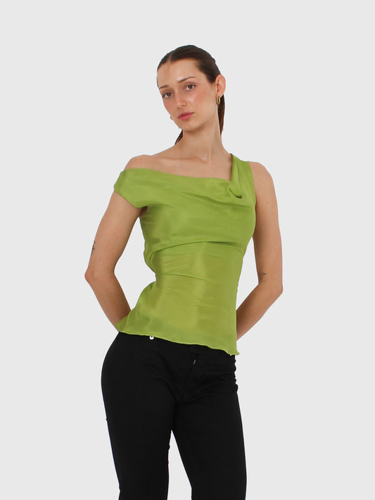 Silk Cowl Top - Cactus