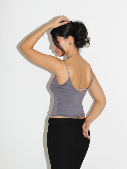 Silk Strap Cami - Slate