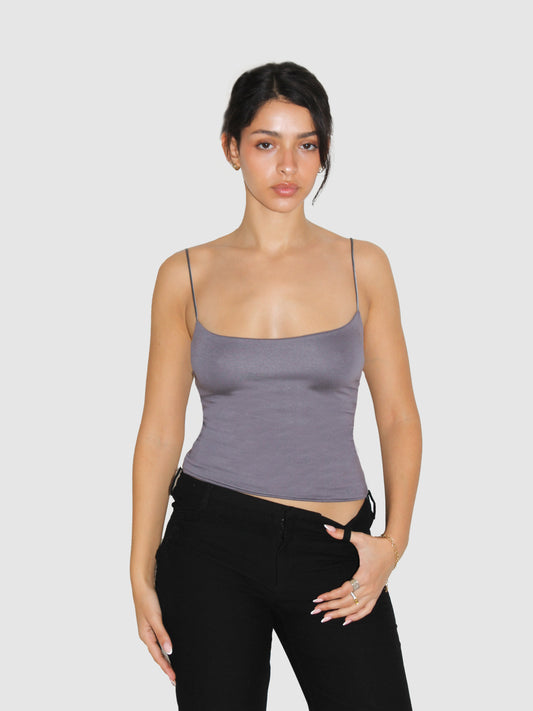 Silk Strap Cami - Slate