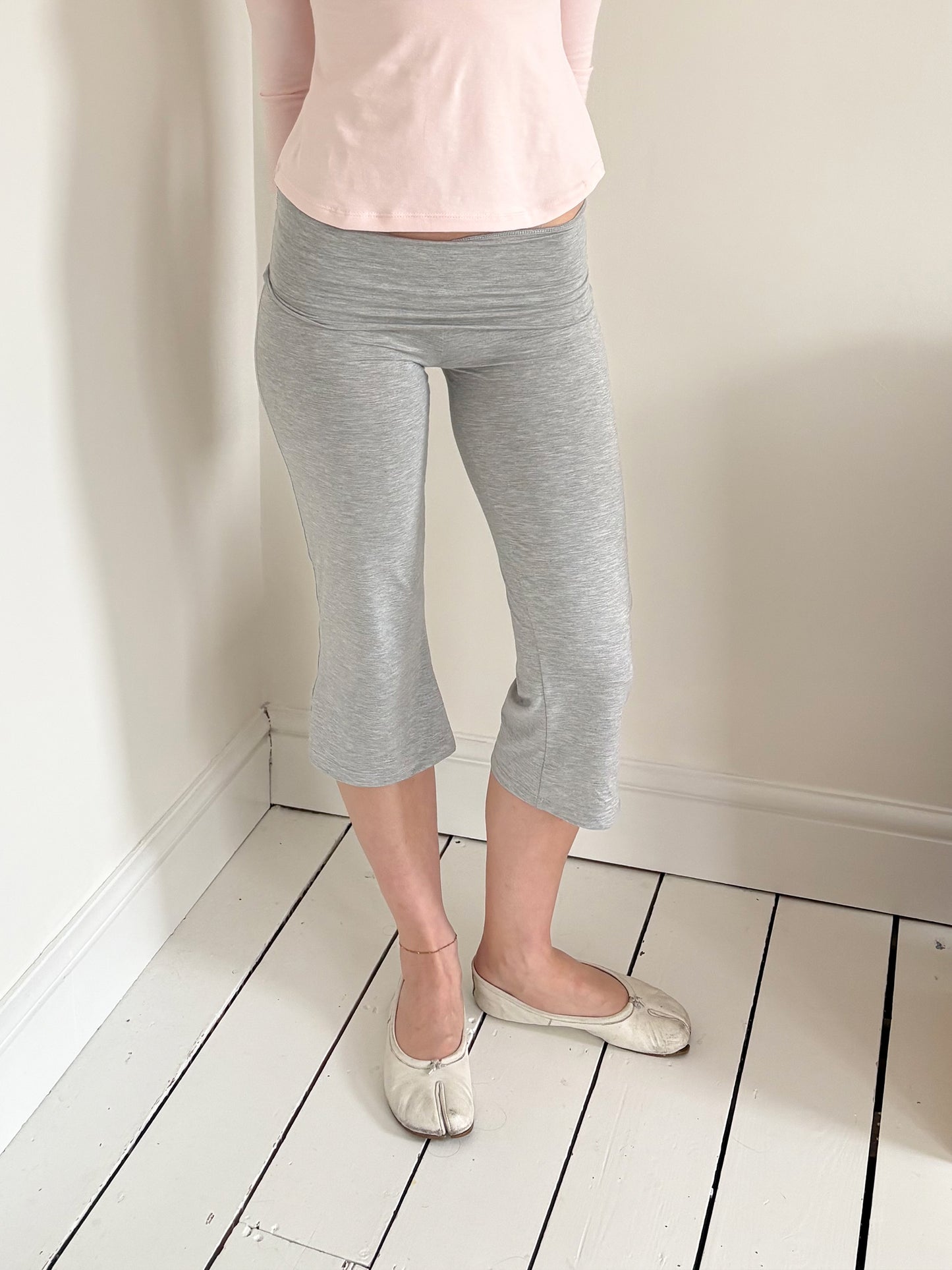 Grey Marl Cotton Capri XS