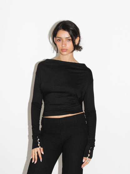 Infinity Cowl Top - Black