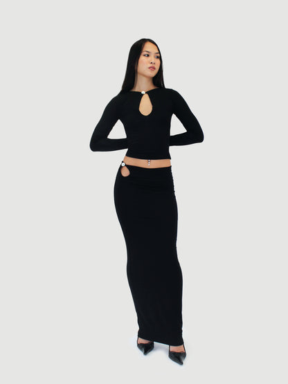 Key Hole Skirt - Black