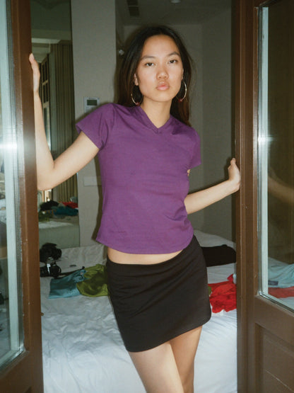 V-Neck Tee - Plum