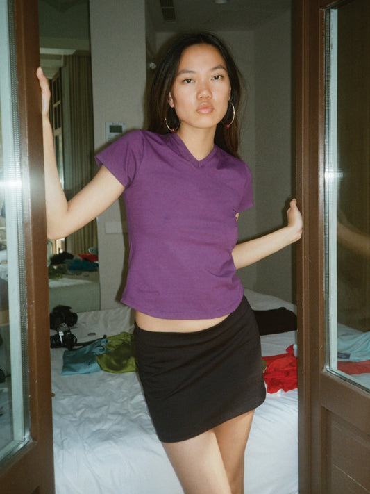 V-Neck Tee - Plum