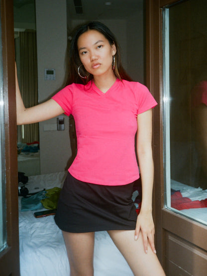 V-Neck Tee - Raspberry
