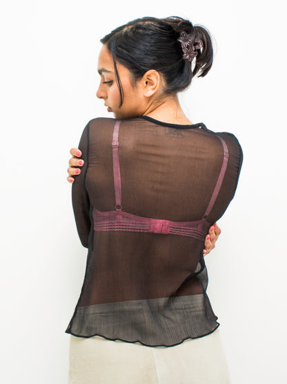 Key Hole Silk Chiffon Blouse