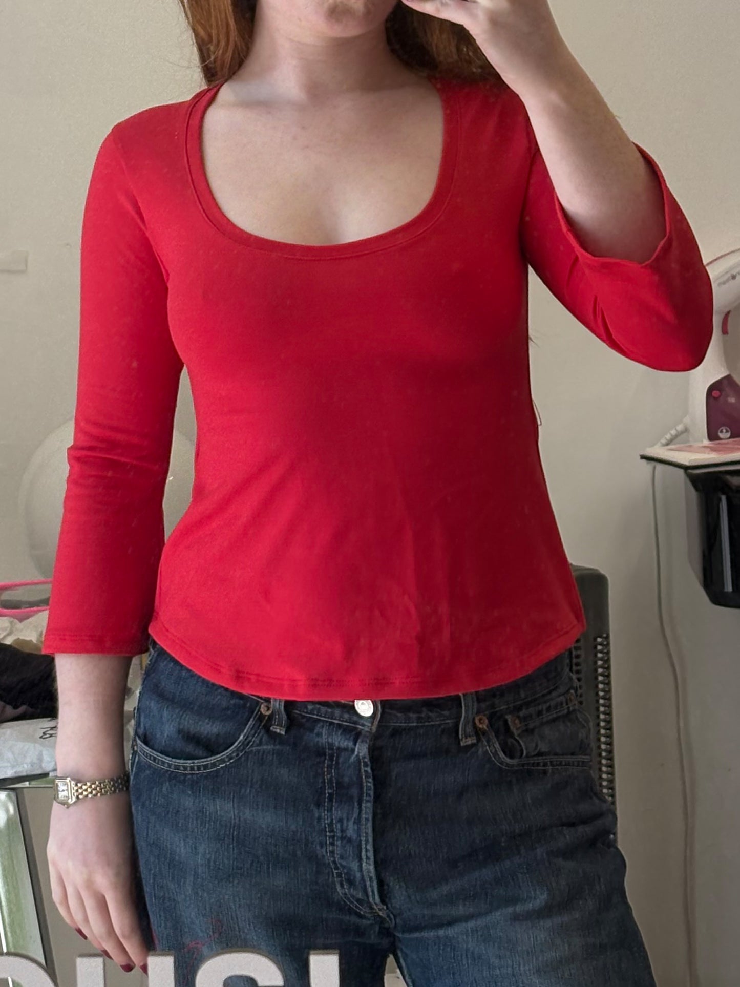 Red Cotton Top S