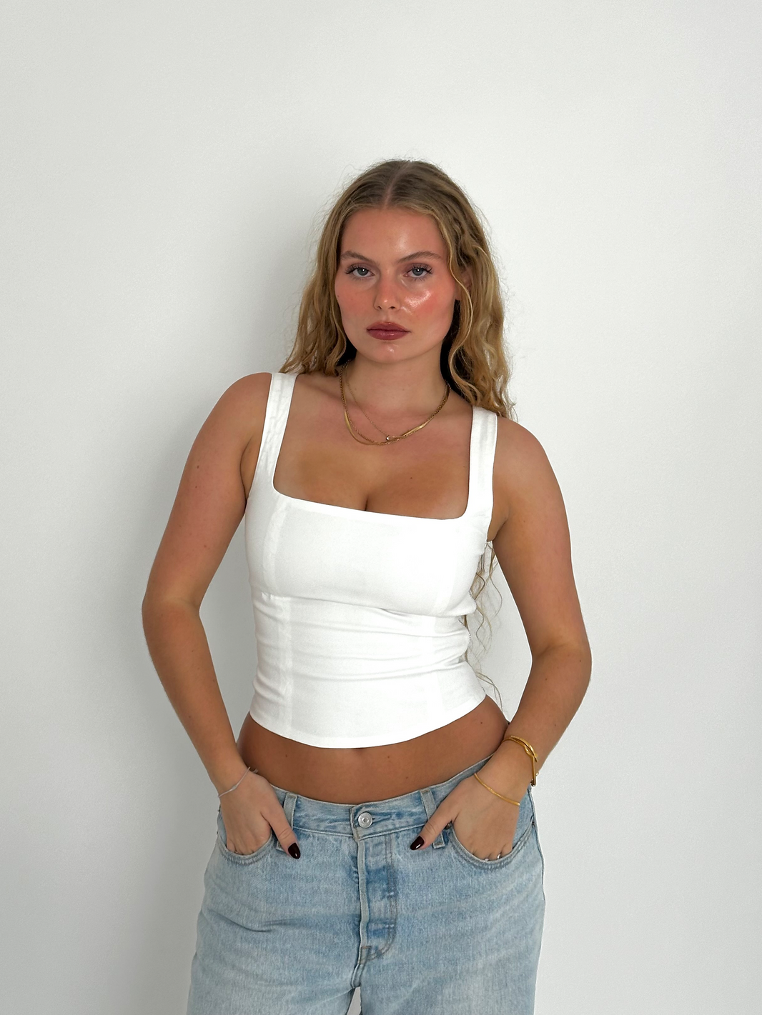 Millie Midnight Ribbed Cropped Tank main image 1