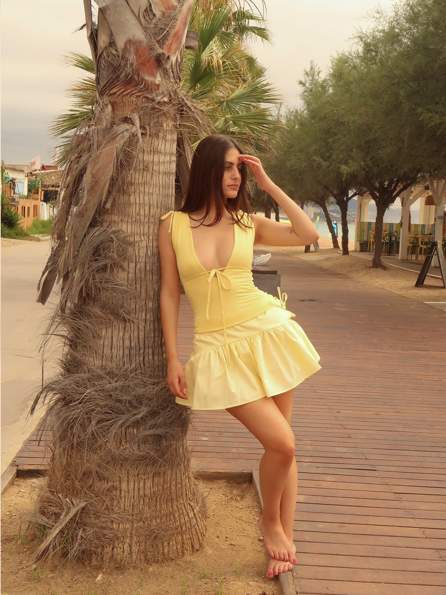 Butter Gathered Mini Skirt - XS