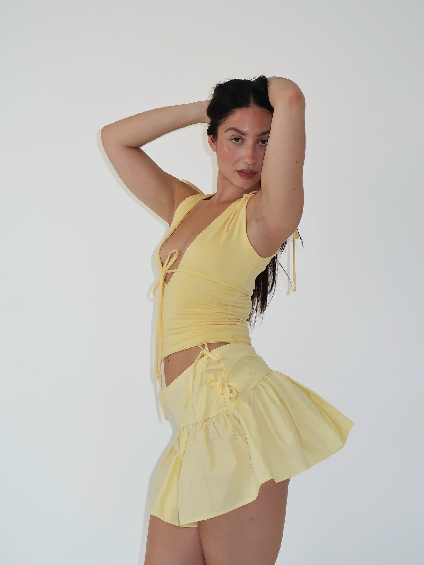 Butter Gathered Mini Skirt - XS
