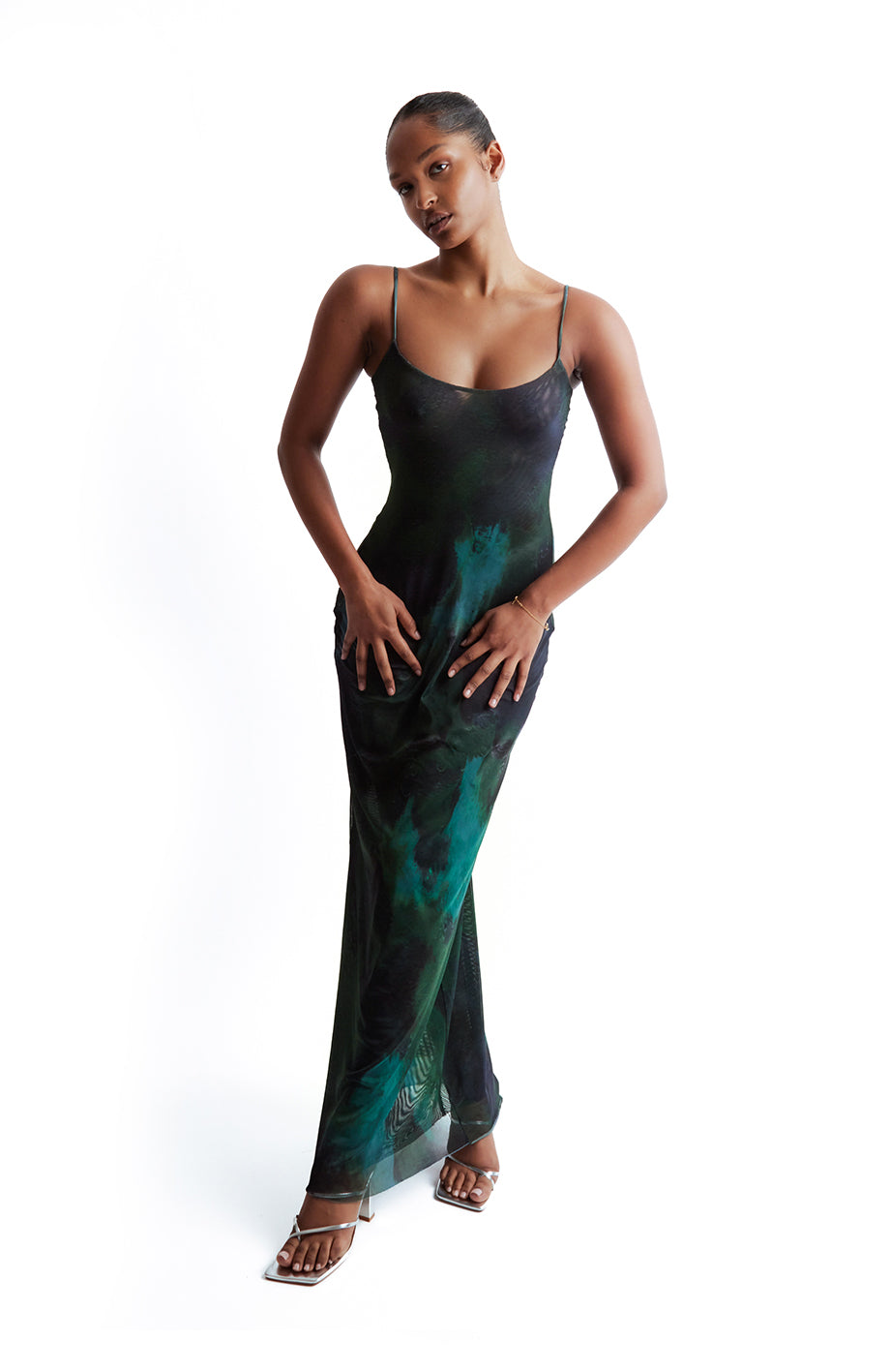 Green Paint Maxi Dress