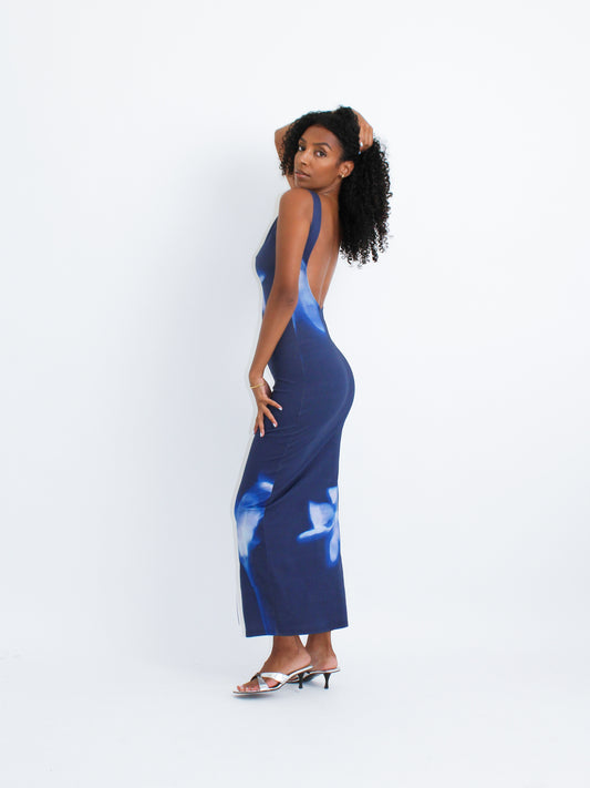 Indigo Floral Dress